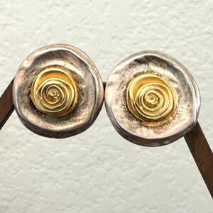 Norma Jean Two Tone Swirl Clip On Earrings